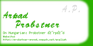 arpad probstner business card